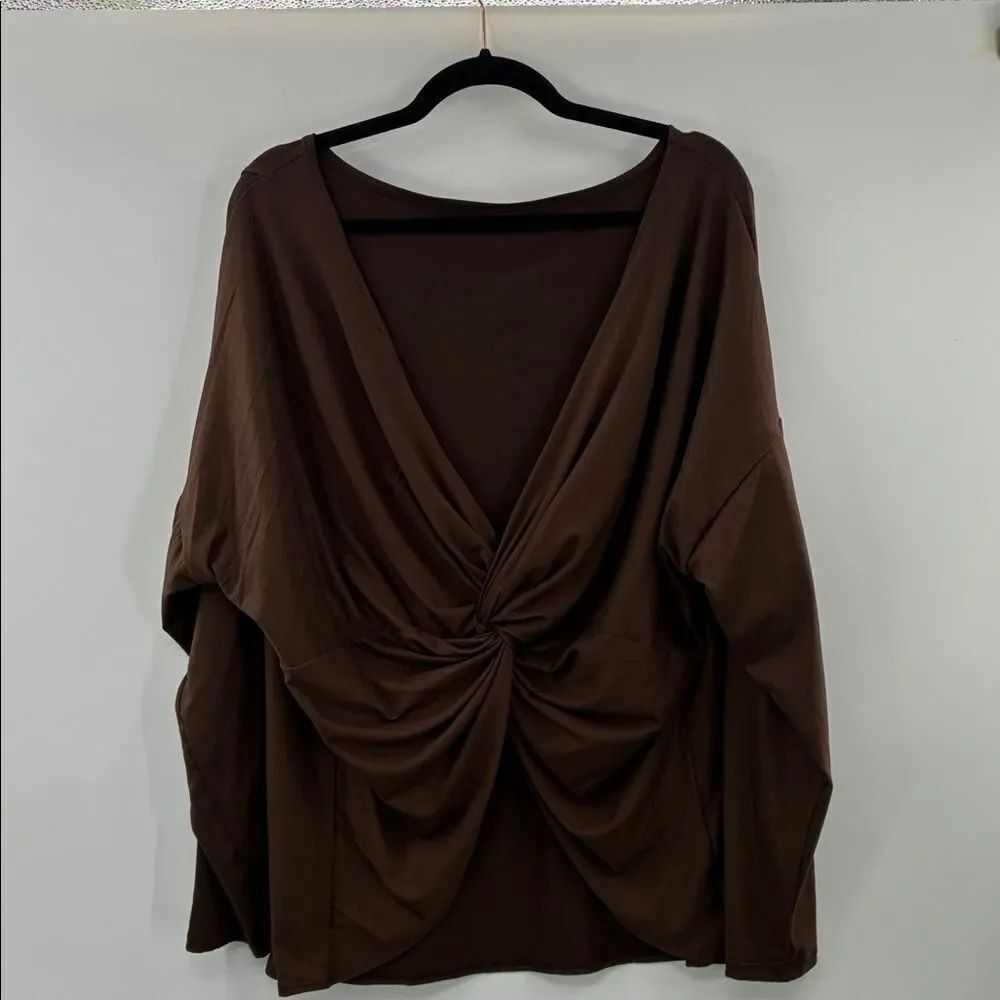 3For$20 Fashion Nova Chocolate Know Back Long Sleeve Top size 1X
